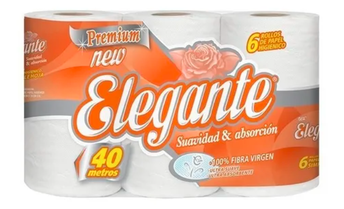 Higiénico Elegante 40mt x 6 Hoja Simple