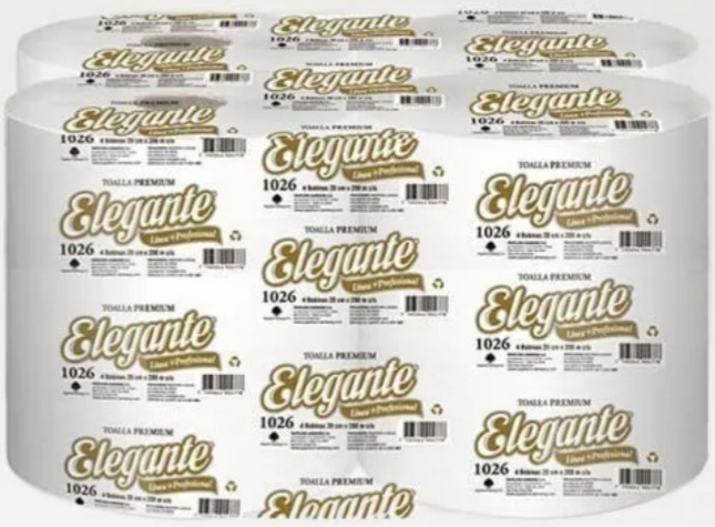 Toalla en rollo blanca 4unx200mts c/u (1026) ELEGANTE